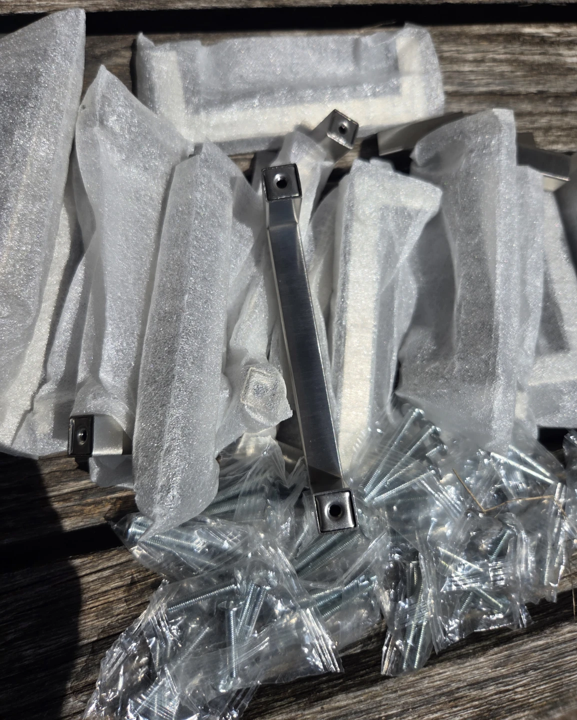 Set of 15 Brushed Nickel Cabinet Drawer Pulls  size 4-1/2 inch - photo 3