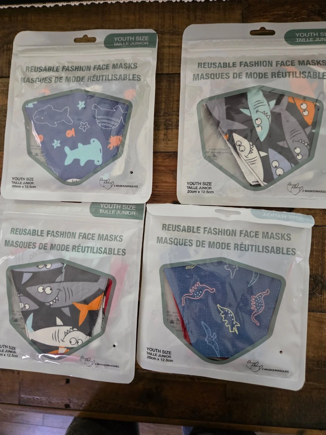 Youth Size Reusable Fashion Face Masks