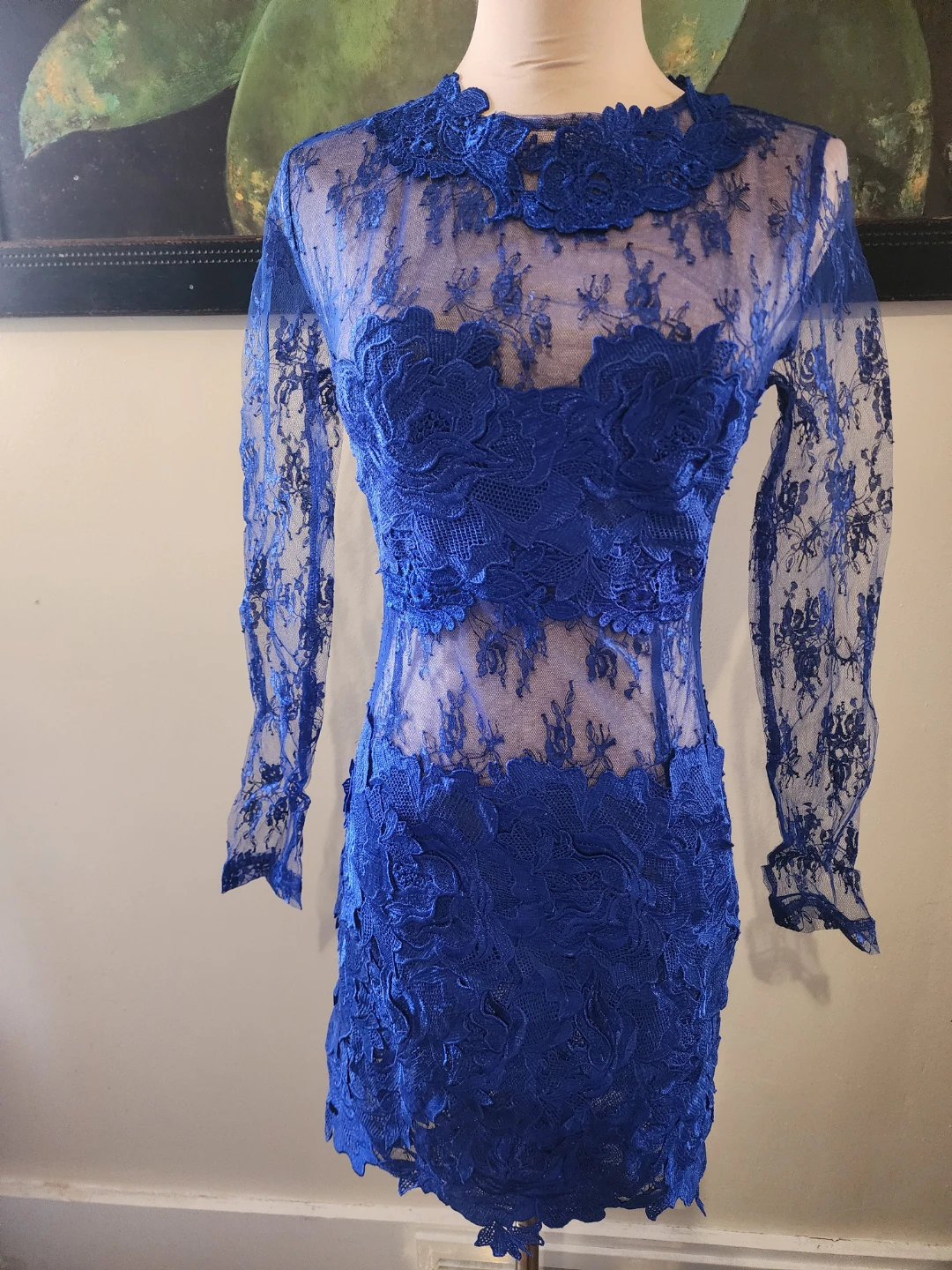 AKIRA CHICAGO BLACK LABEL Blue Lace Dress Size S