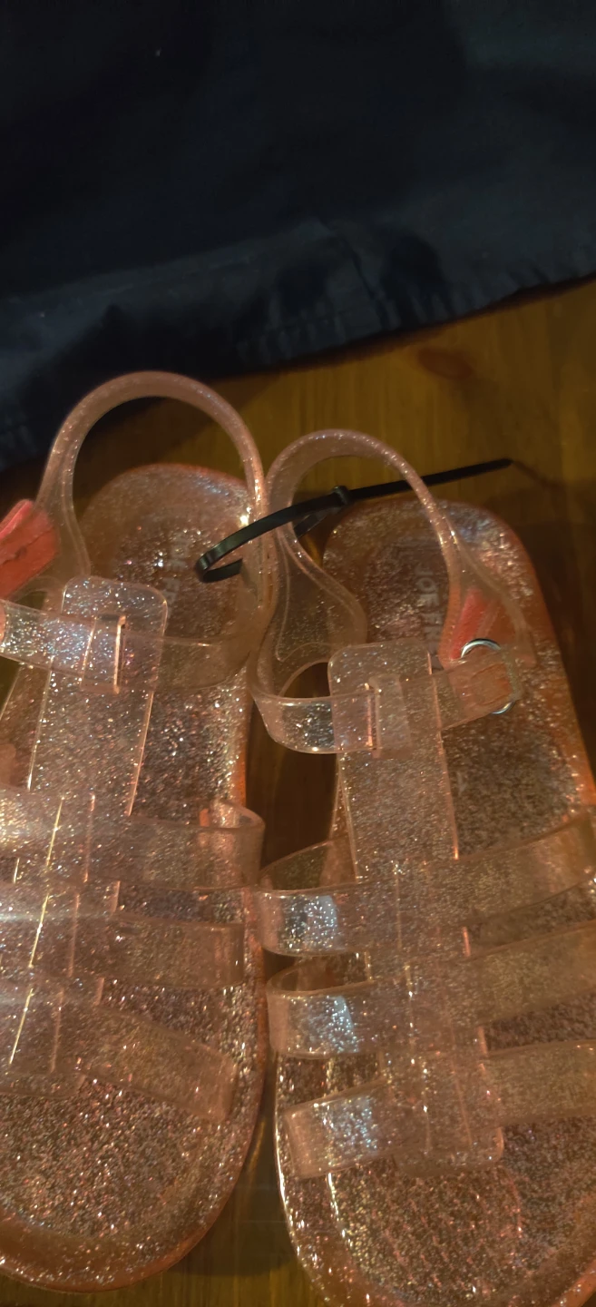 Girl's Pink Glitter Jelly Sandals Size 1 - photo 2