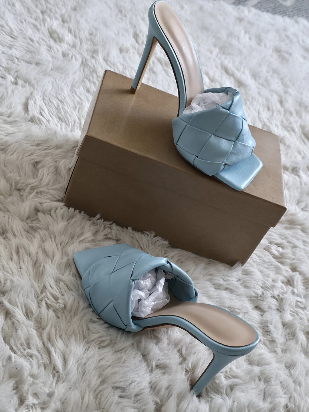 ​*Brand New* Onlymaker Baby Blue Woven Mules heels - Size 6 - photo 3