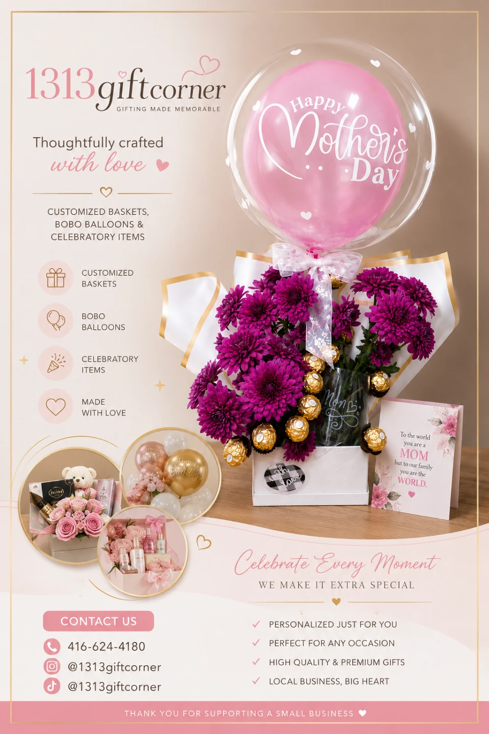 Mother's Day Flower and Chocolate Arrangement