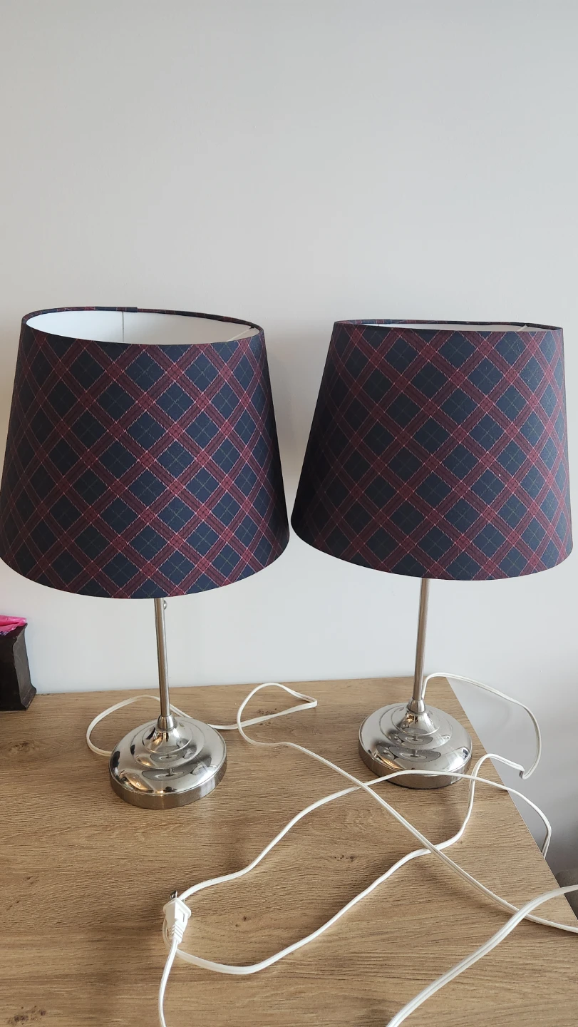 Set of 2 Plaid Table Lamps