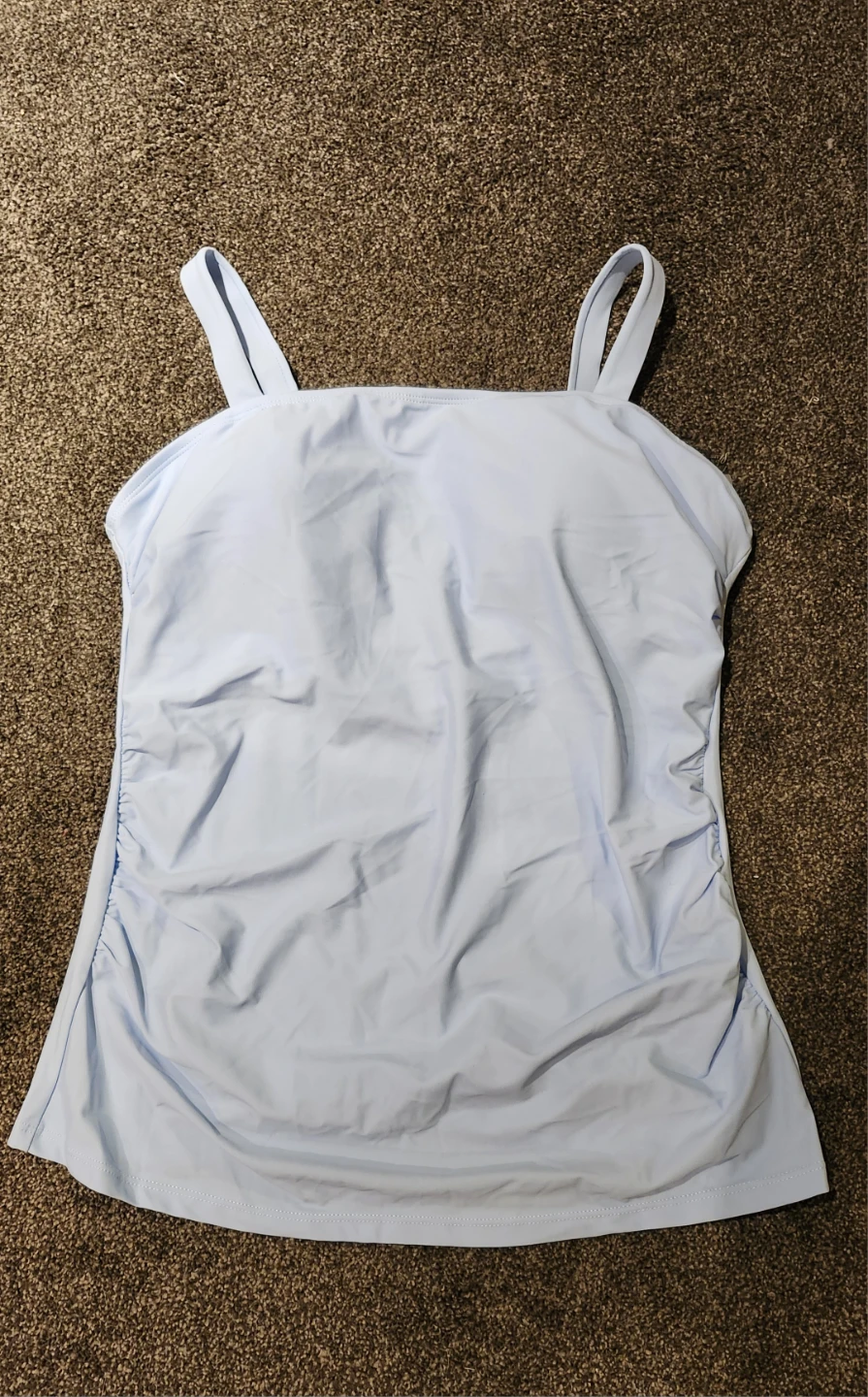 Light Blue Swimsuit Tankini Top and Skirt - photo 3