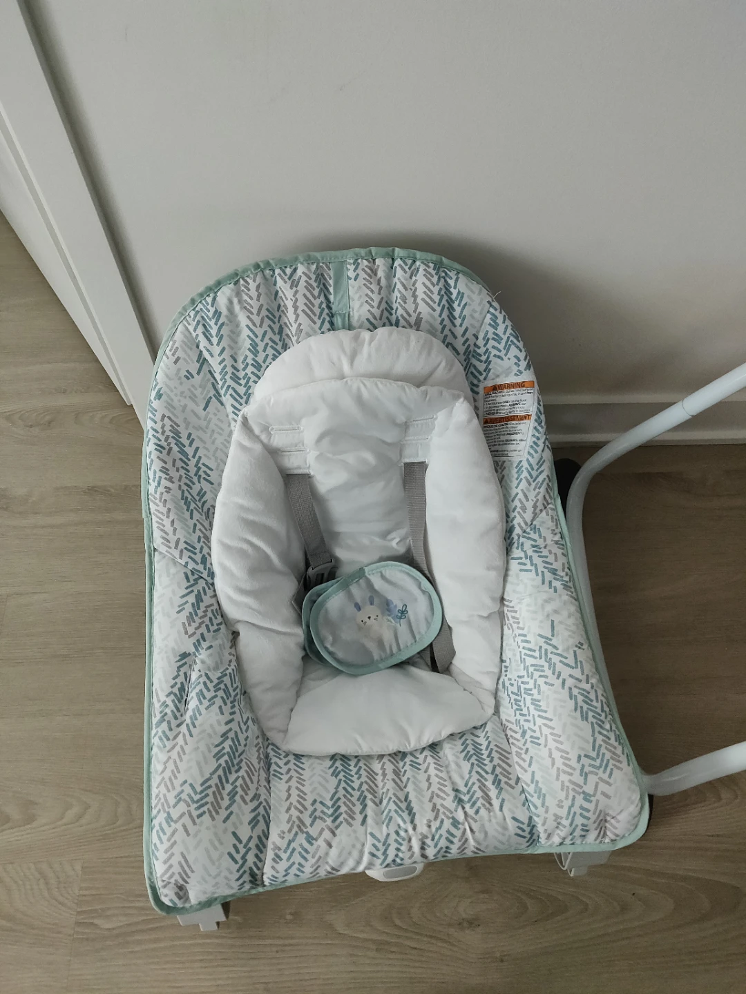 Infant Rocker with White and Blue Pattern