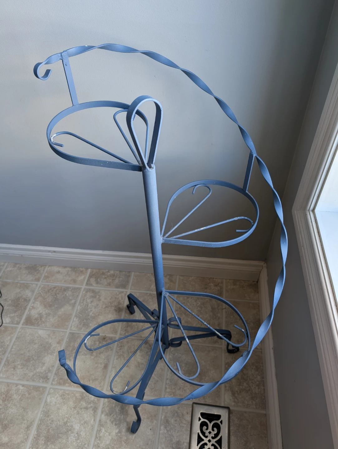 Vintage Wrought Iron Heavy Duty Spiral Tier Plant Stand - photo 2