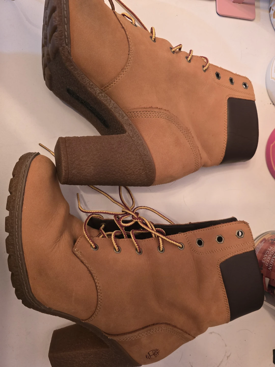 Timberland Women's Lace-Up Heel Boots - Tan Nubuck - photo 2