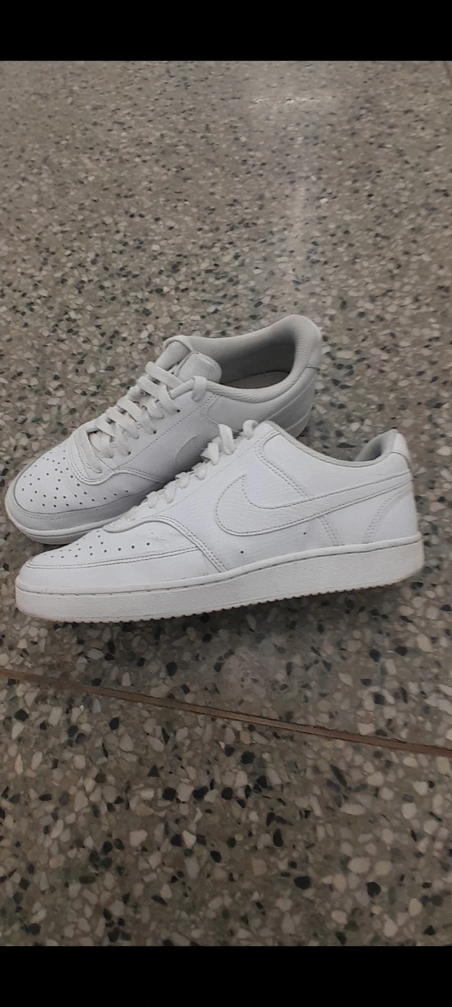 White Nike Court Vision Low Sneakers Size 8.5 - photo 2
