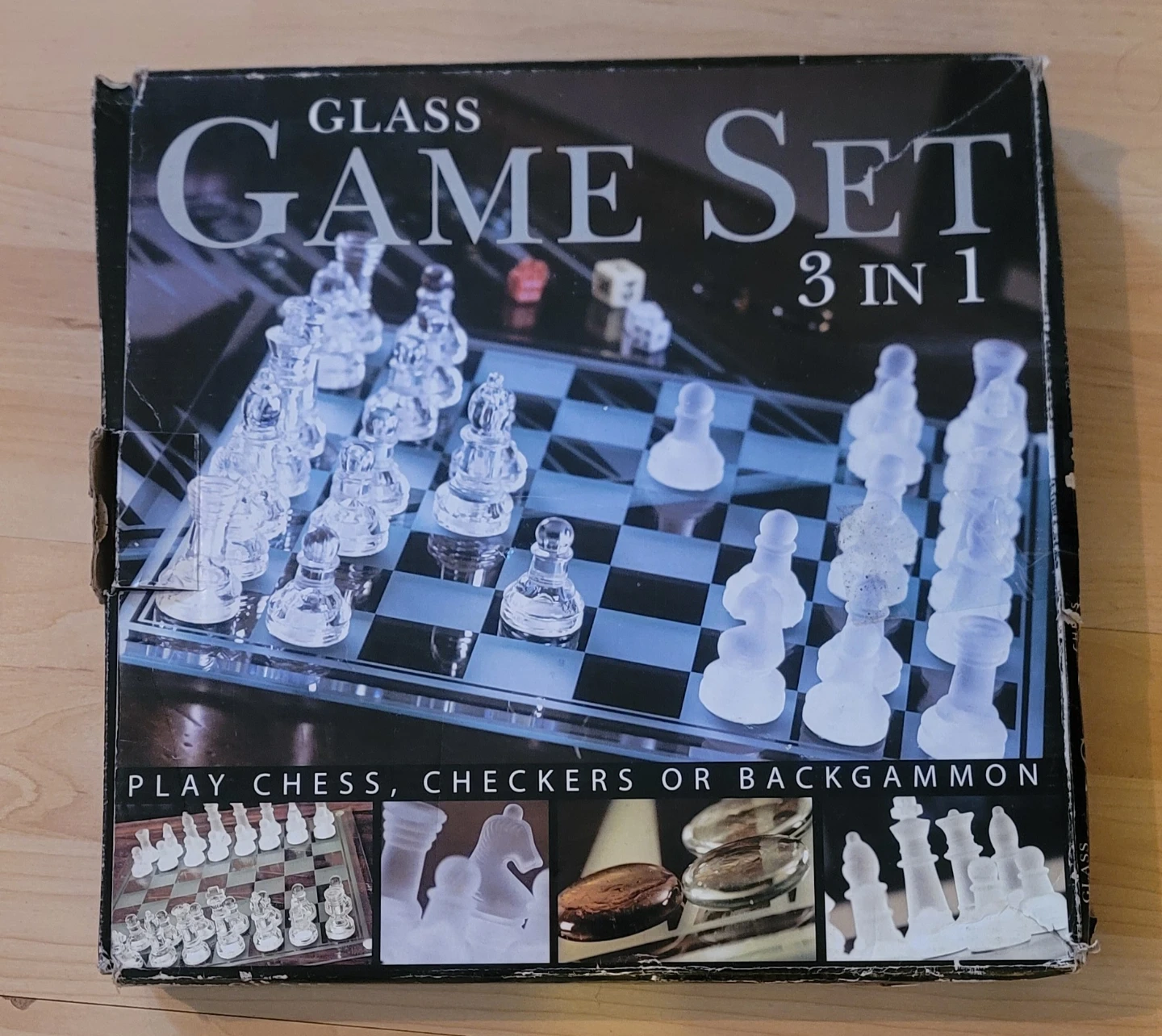 Glass Game Set - 3 in 1 (Chess, Checkers, Backgammon) - photo 2