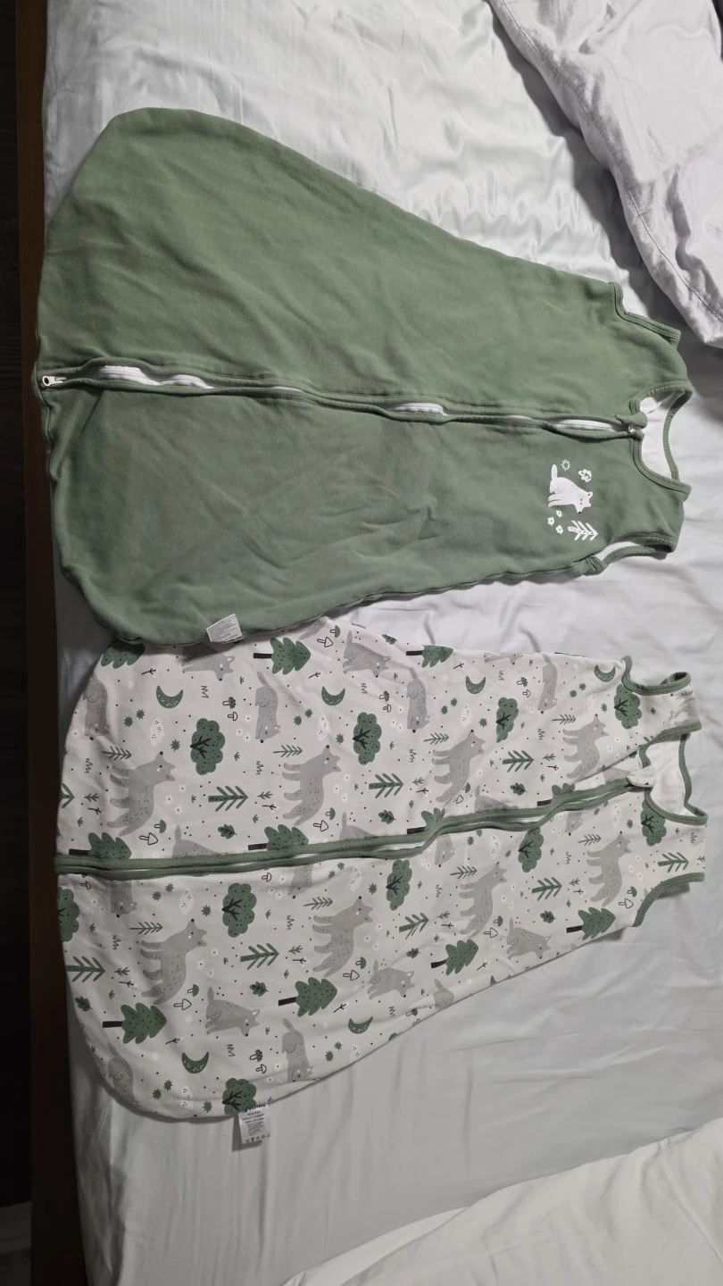 Baby Sleep Sacks (2-Pack) 18m TOG 1.0 - Green & Wolf Pattern - photo 2