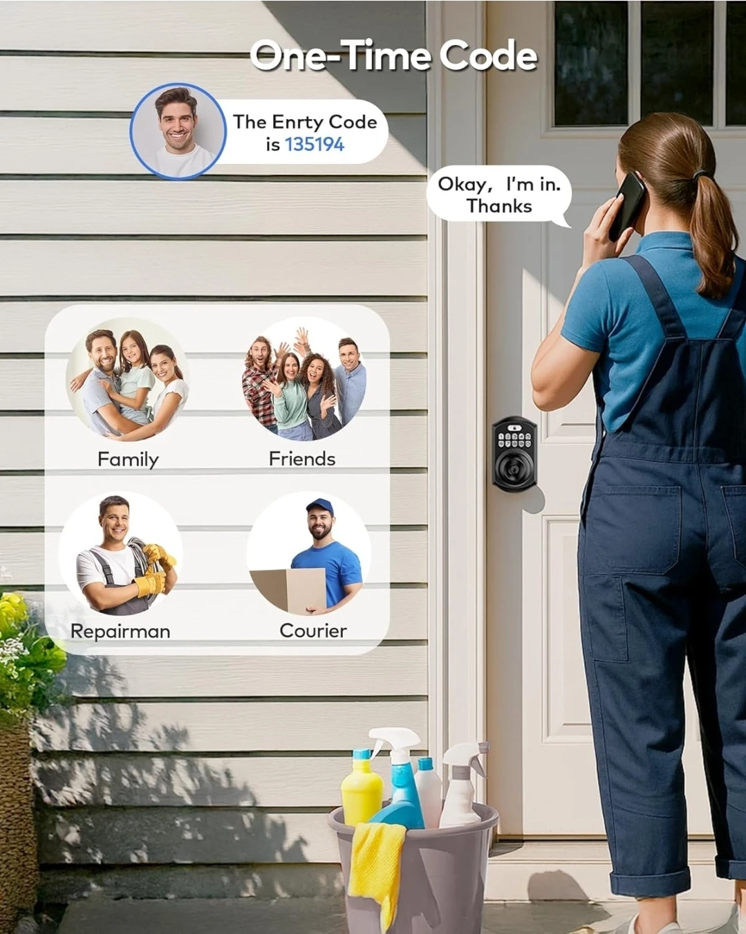 TEEHO TE003 Keyless Entry Smart Door Lock - Matte Black - photo 5