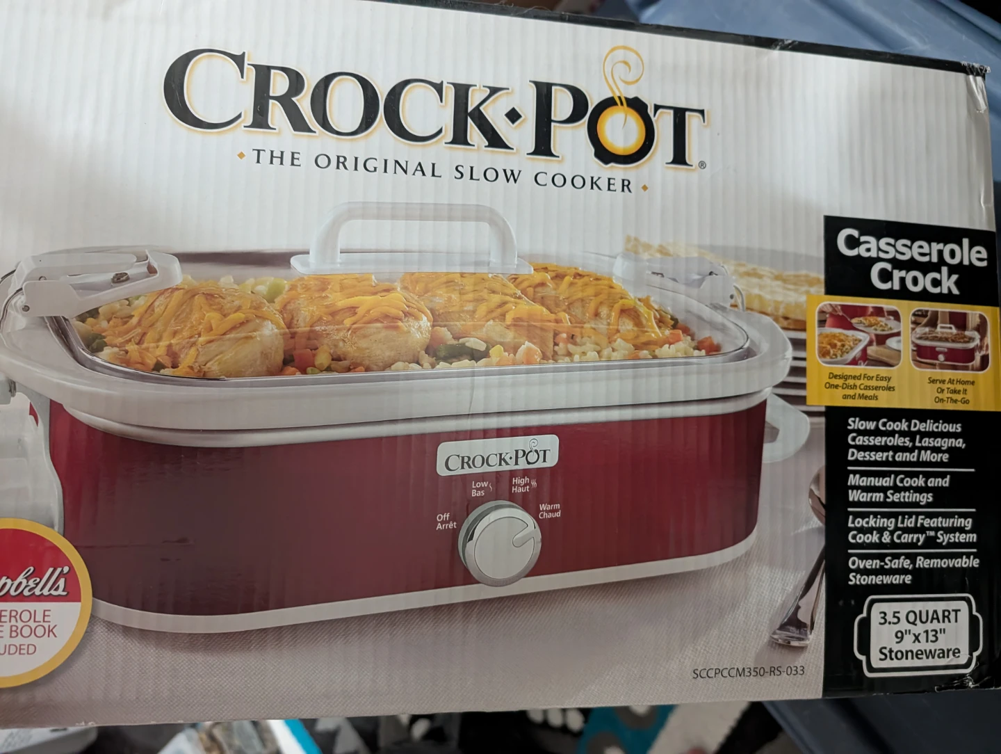 Crock-Pot 3.5 Quart Casserole Slow Cooker