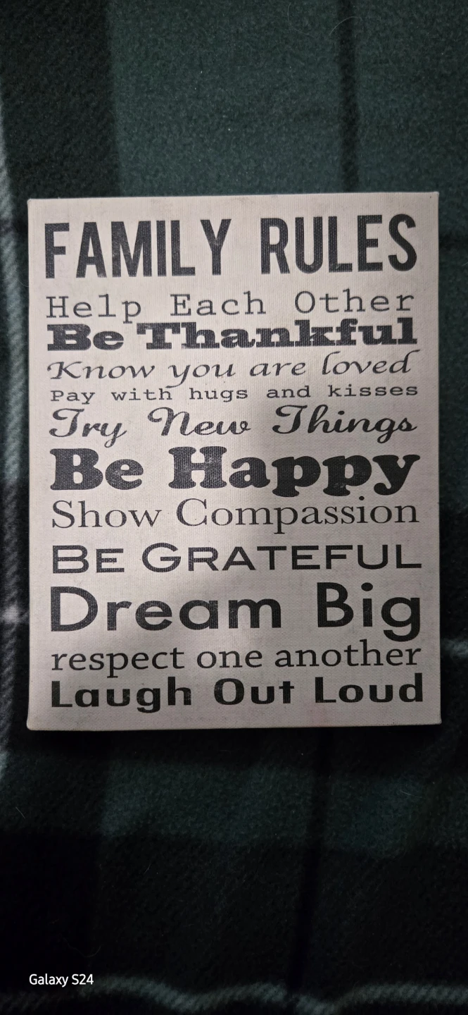 Family Rules Wall Art Sign