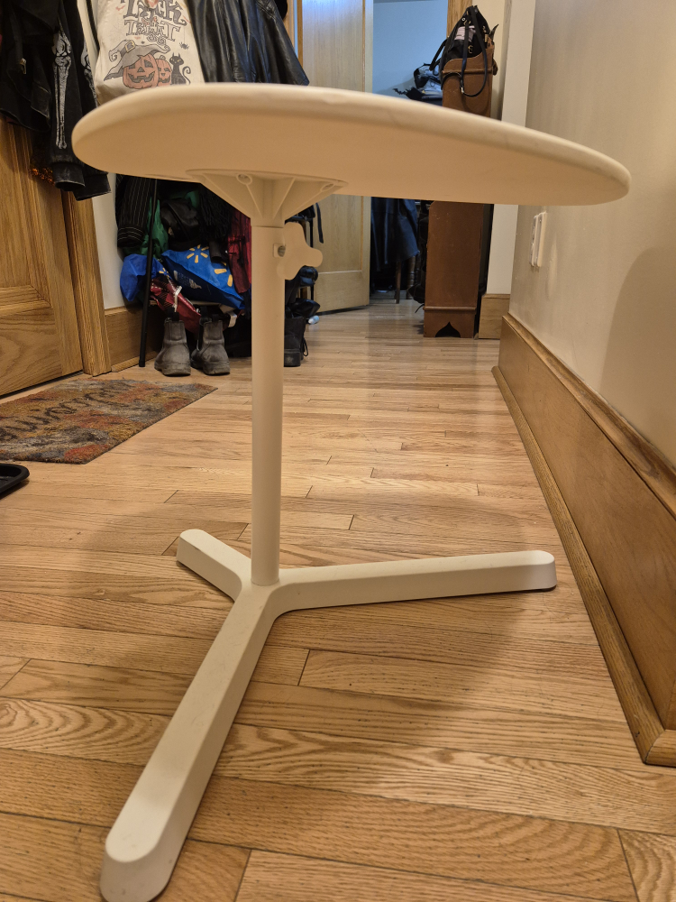 Adjustable White Side Table