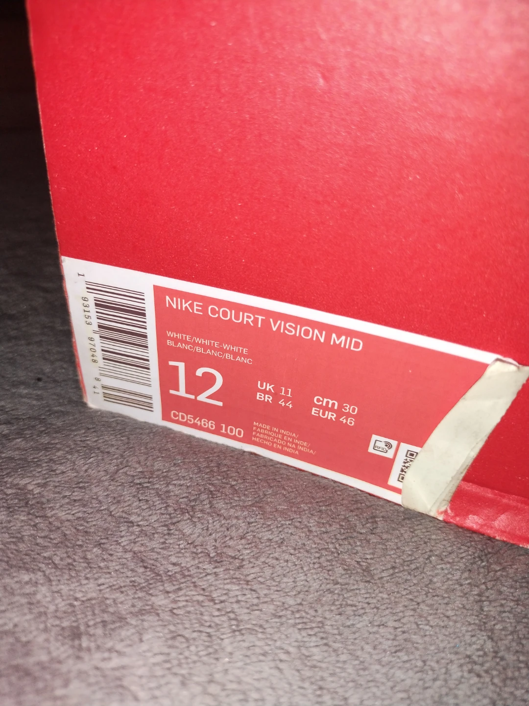 Nike Court Vision Mid Men's Sneakers White Size 12 - photo 3
