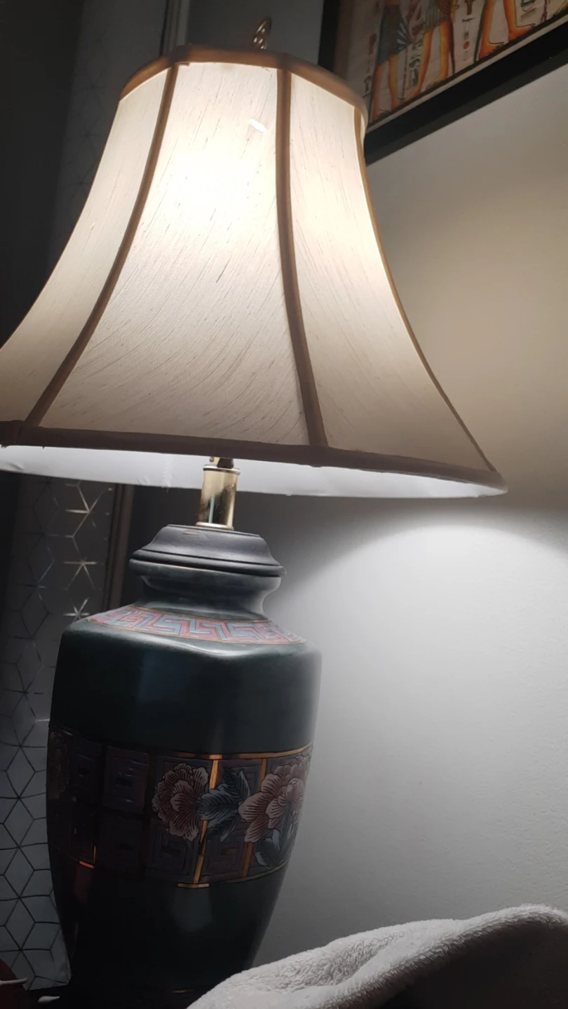 Vintage Ceramic Table Lamp with Floral Design