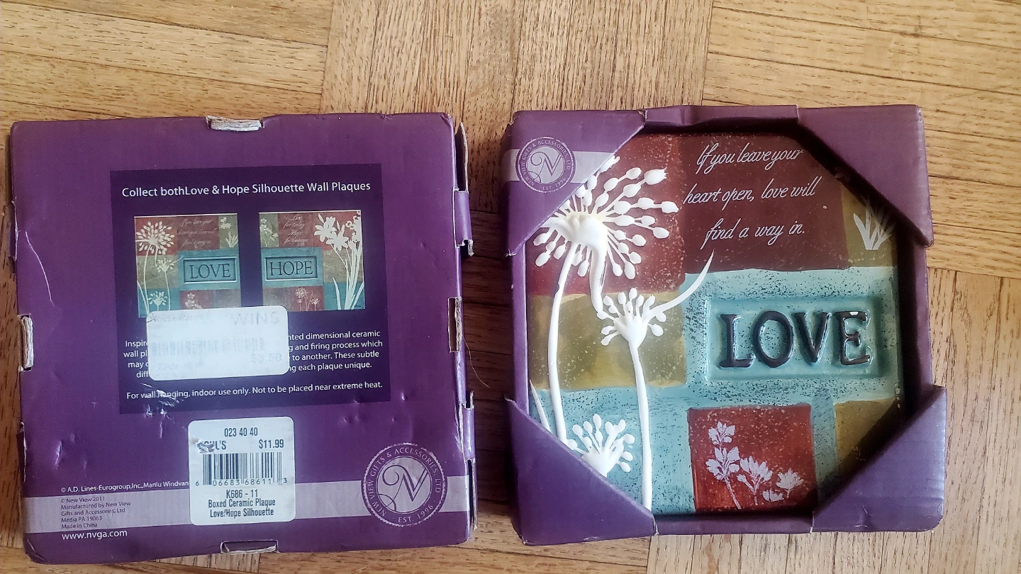 Set of 2 Decorative Wall Plaques - Hope & Love - photo 2