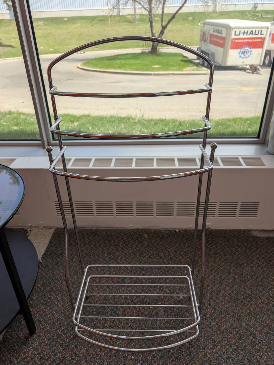 Chrome Metal Valet Stand / Garment Rack