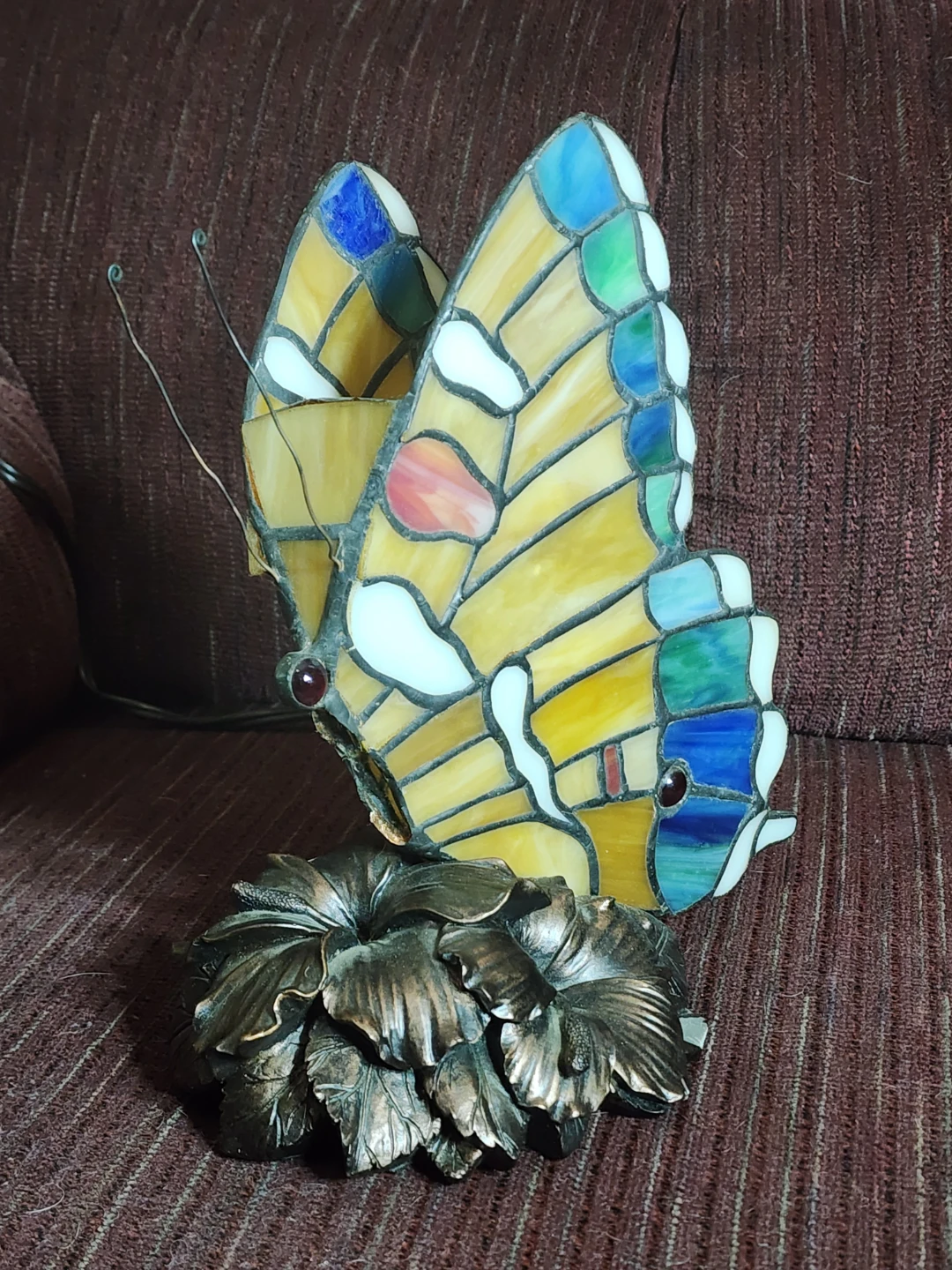 Stained Glass Butterfly Tiffany Style Table Lamp - photo 4