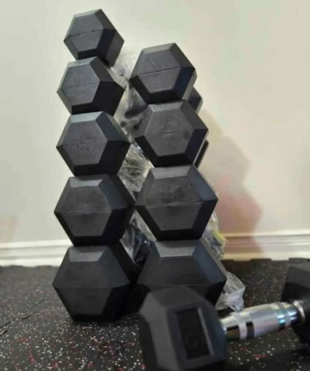 5lb to 120lb Rubber Hex Dumbbell Weights, New! Sold Separately