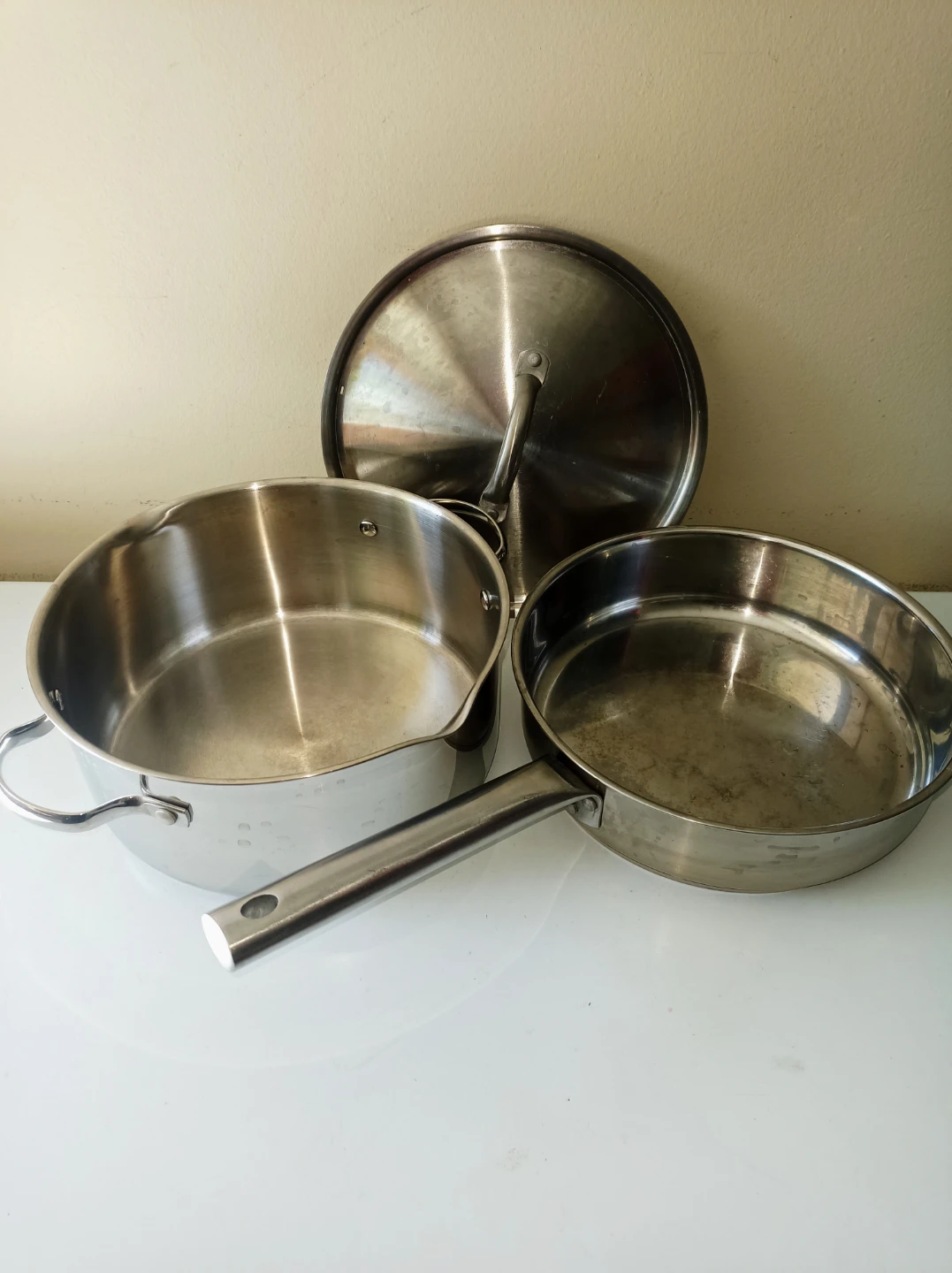 Stainless Steel Pot+Pan+Lid