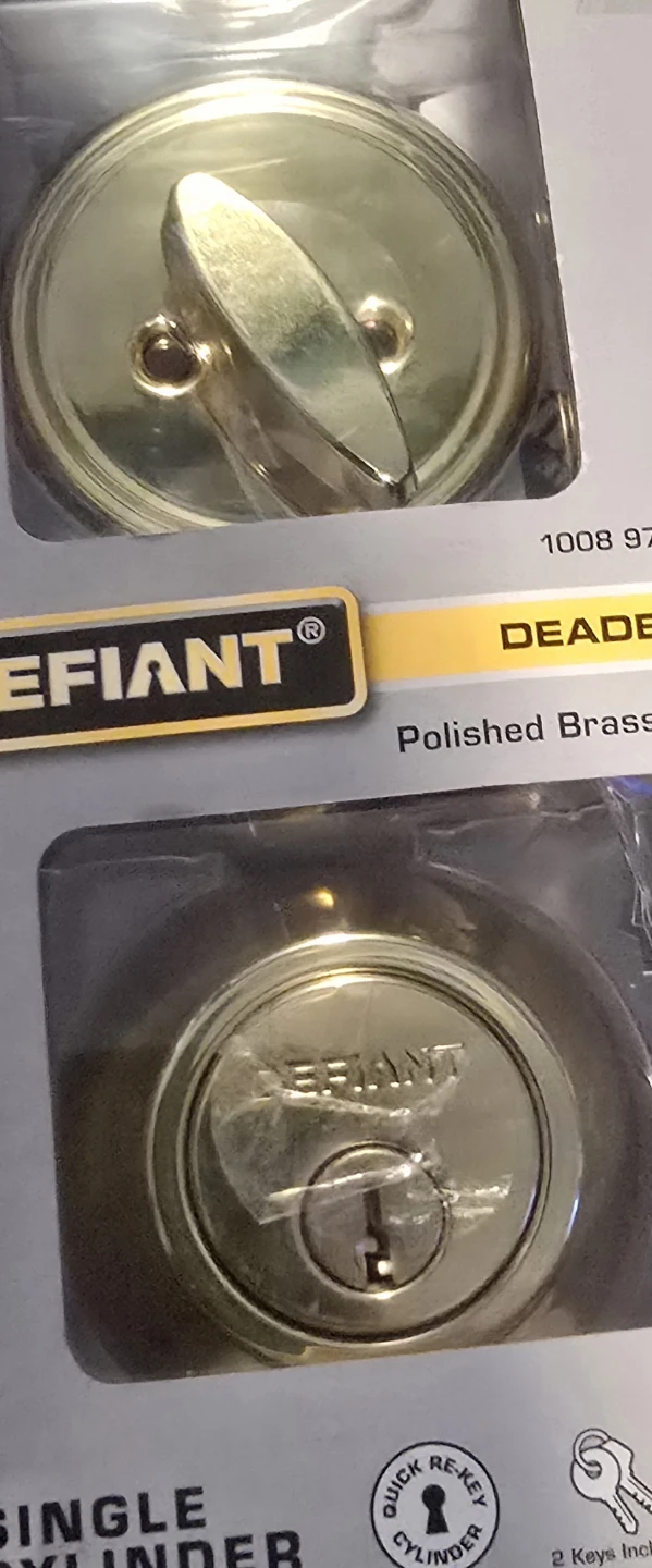 🥕Defiant Polished Brass Deadbolt  several available - photo 2
