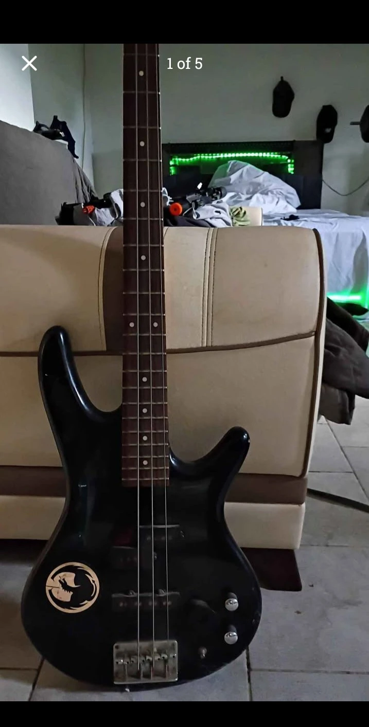 Black Electric Bass Guitar - photo 2