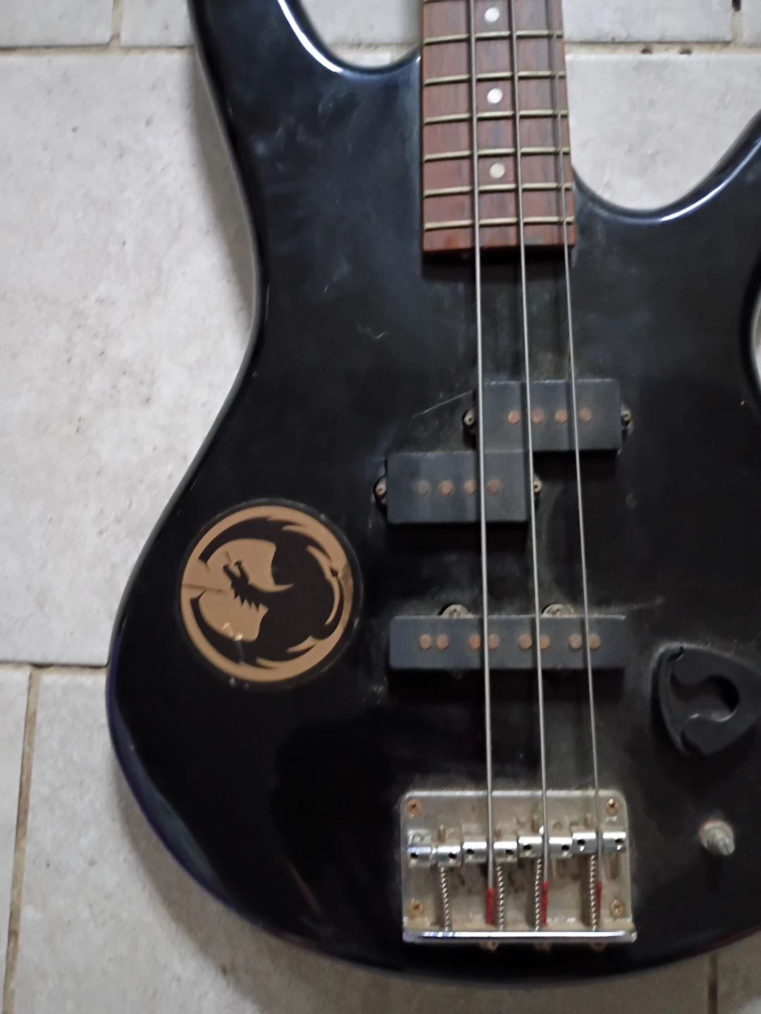 Black Electric Bass Guitar - photo 4