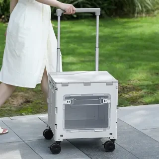 Collapsible Rolling Cart with Handle - photo 2