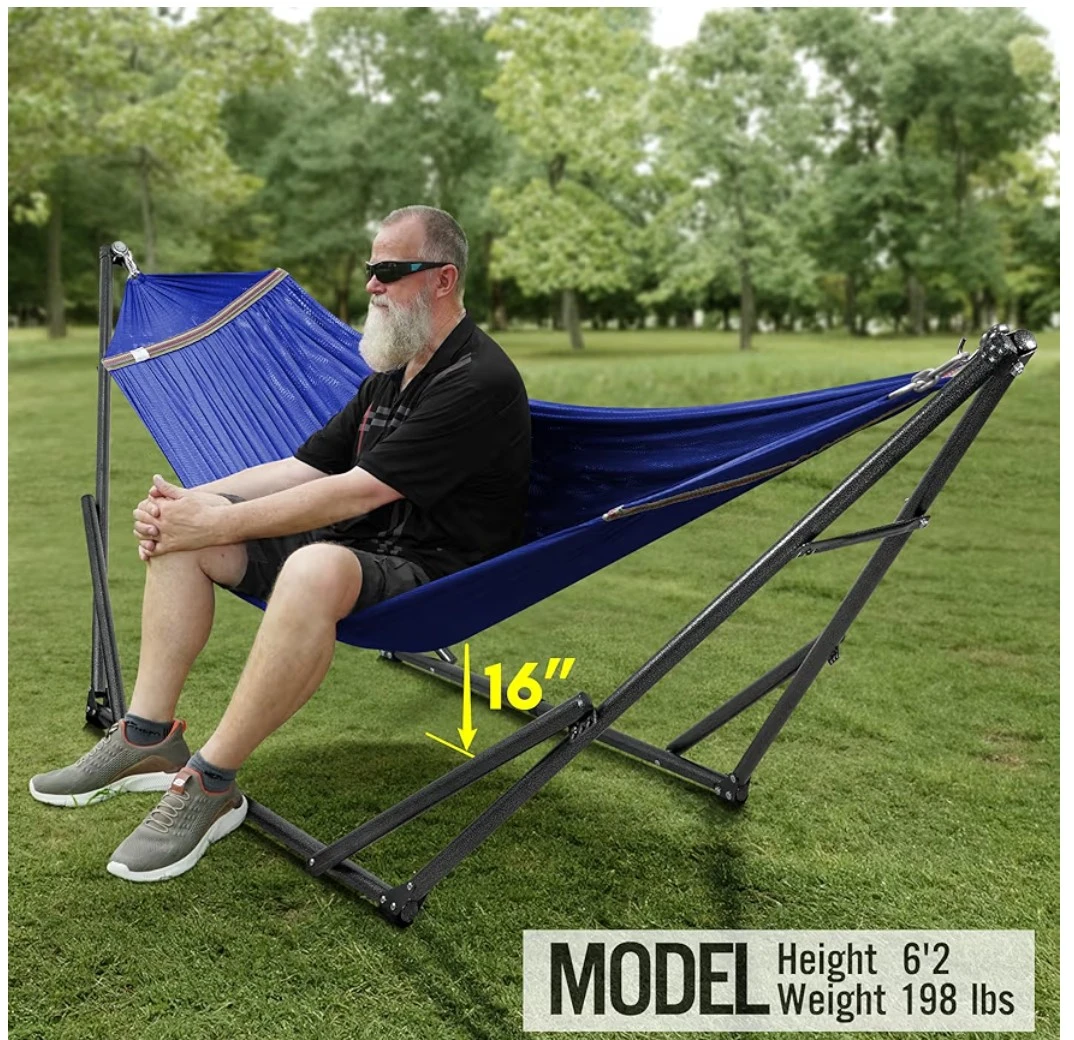 Blue Mesh Hammock with Stand and Carry Bag - photo 4