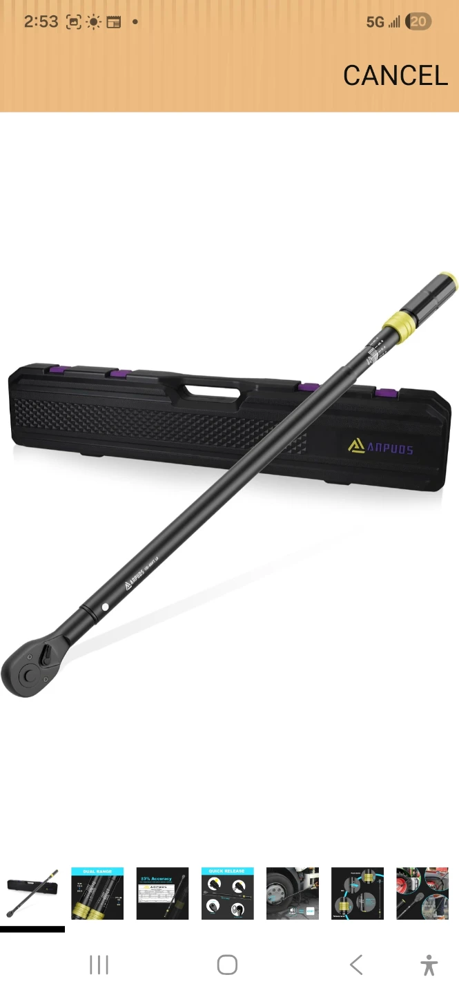 Anpuds 39" Torque Wrench with Case