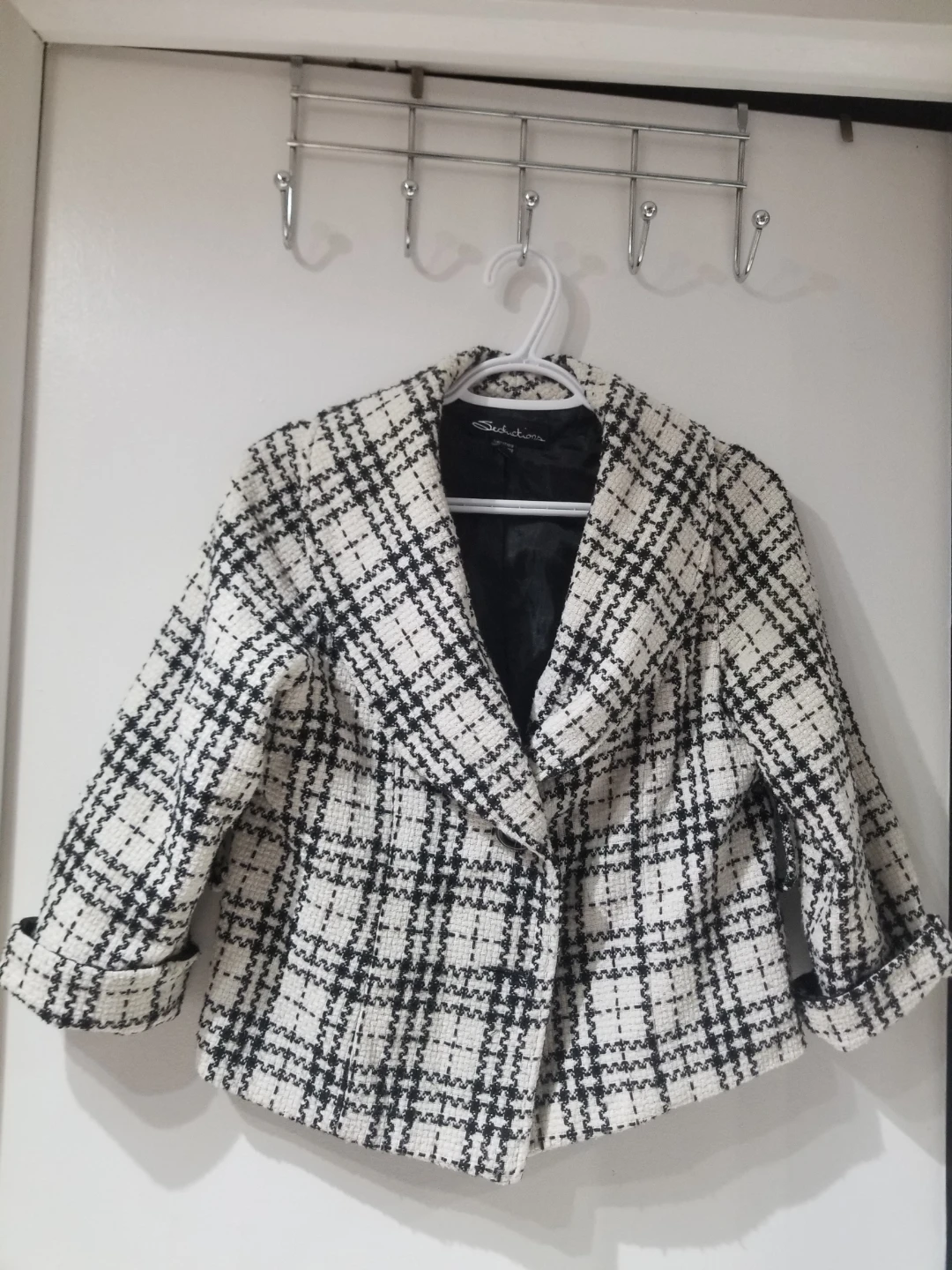 Seductions Women's Plaid Cropped Jacket