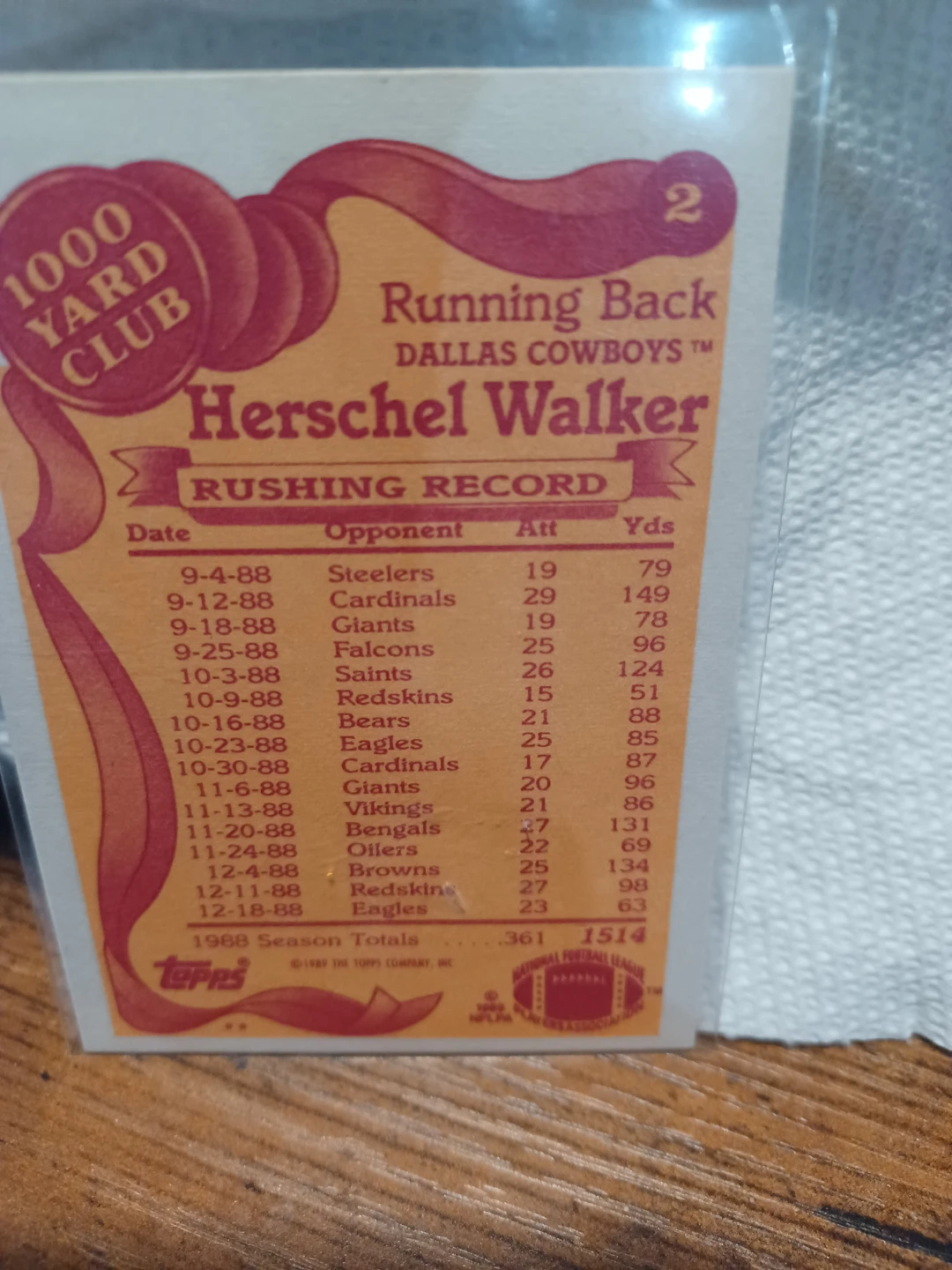 1987 Topps Herschel Walker - photo 2