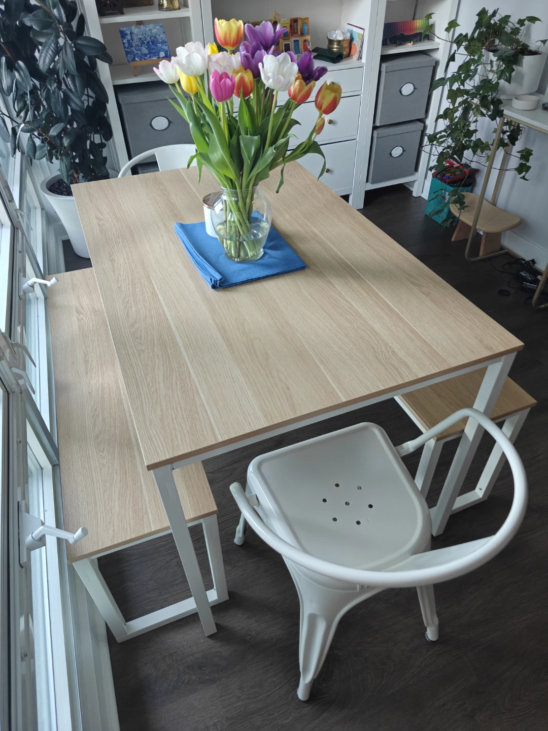 Set of 2 White Metal Dining Chairs - photo 2