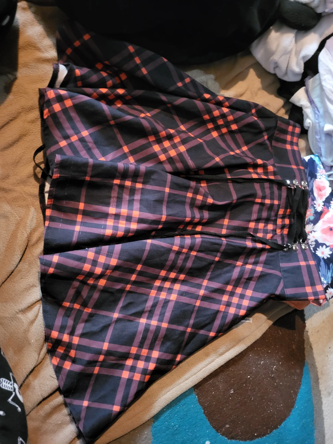 Black and Red Plaid Skirt