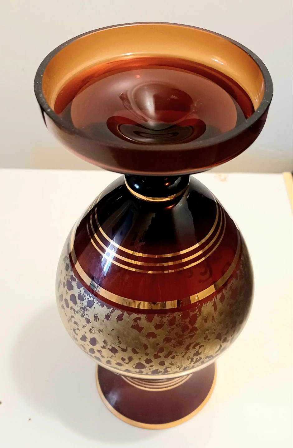 Vtg Italian Handmade Vecchia Murano Crystal Vase - photo 3