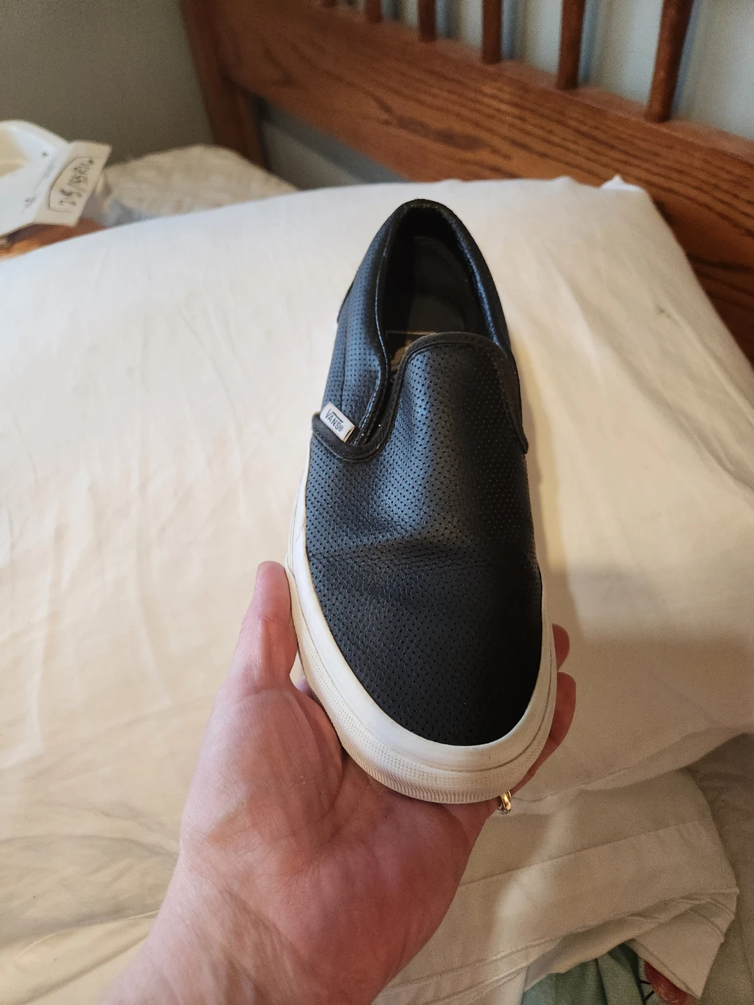 Blk unisex leather vans - photo 2