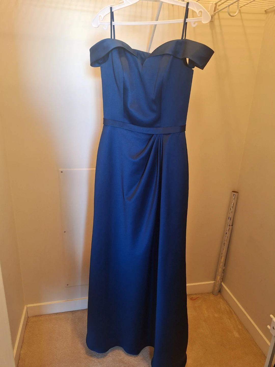 Navy Blue Off-the-Shoulder Maxi Dress - Size 8 - photo 2