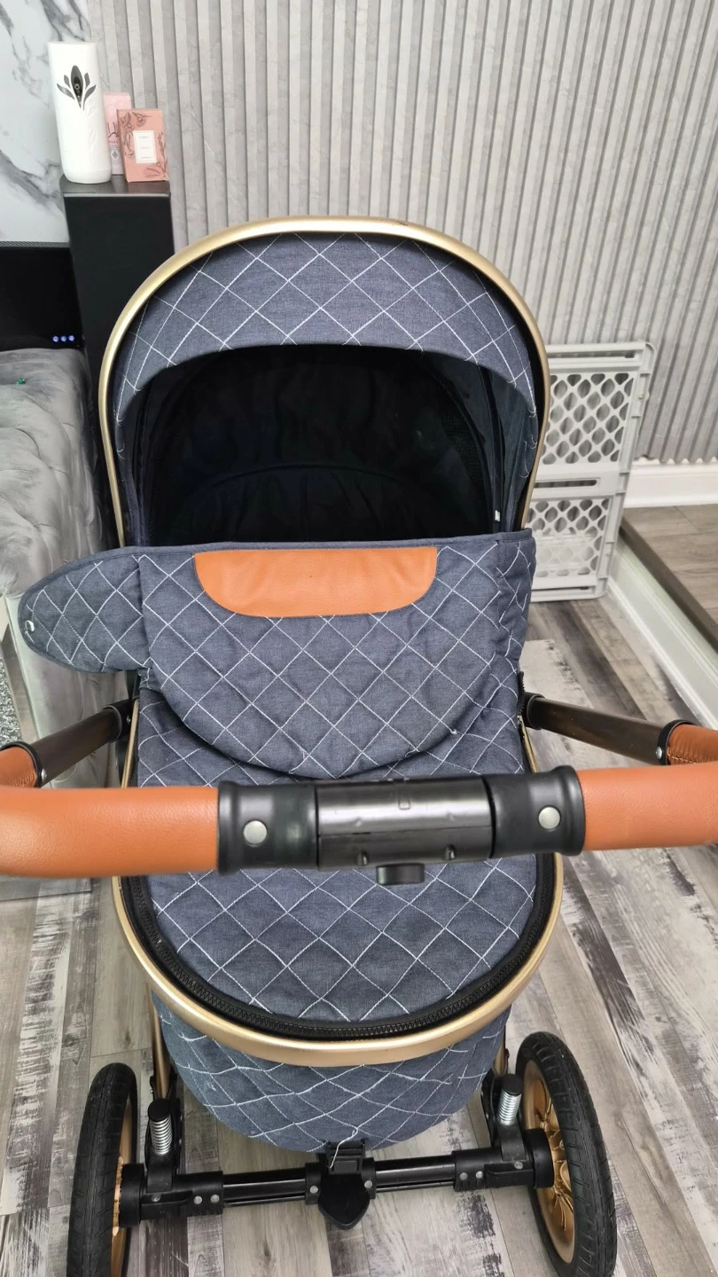 Diamond Quilted Baby Stroller and car seat