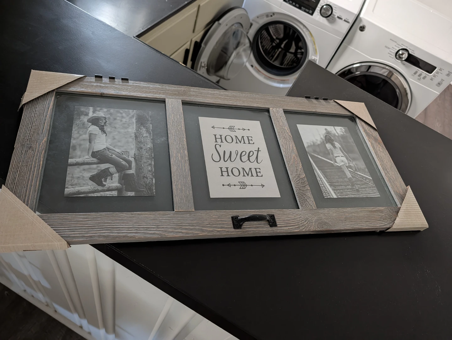 Rustic Grey Wood 3-Photo Collage Frame