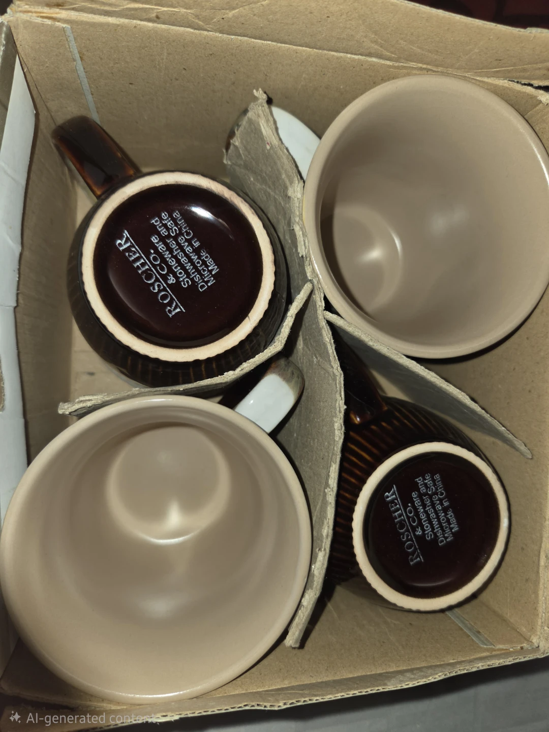 Set of 4 ROSCHER Stoneware Mugs 355ml