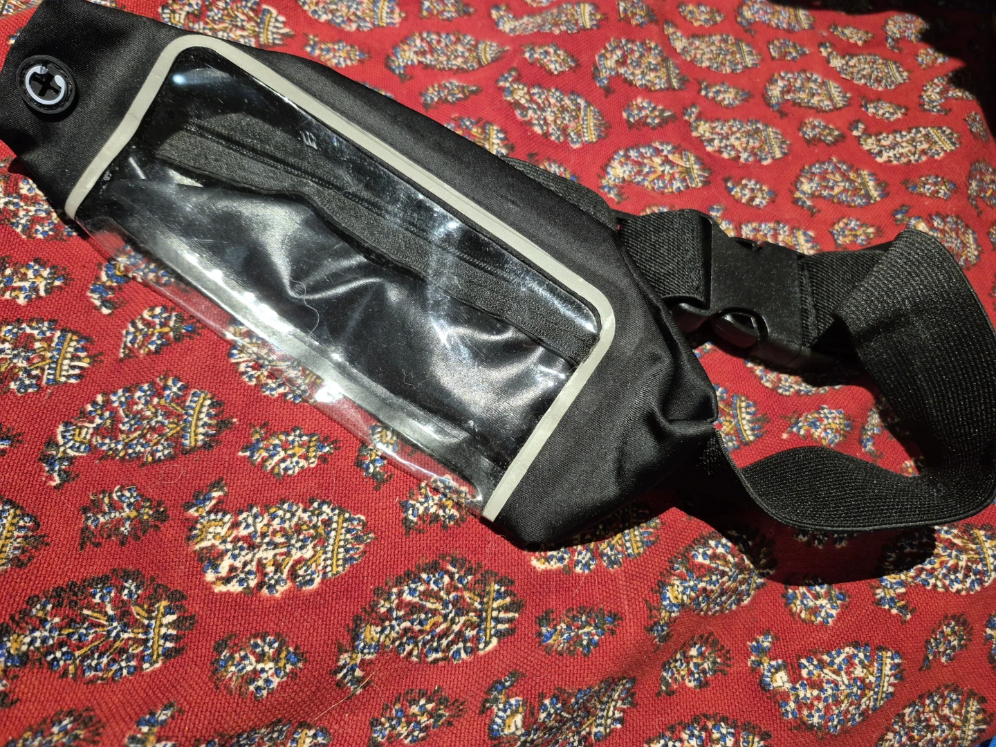 Black Running Belt with Clear Phone Pouch