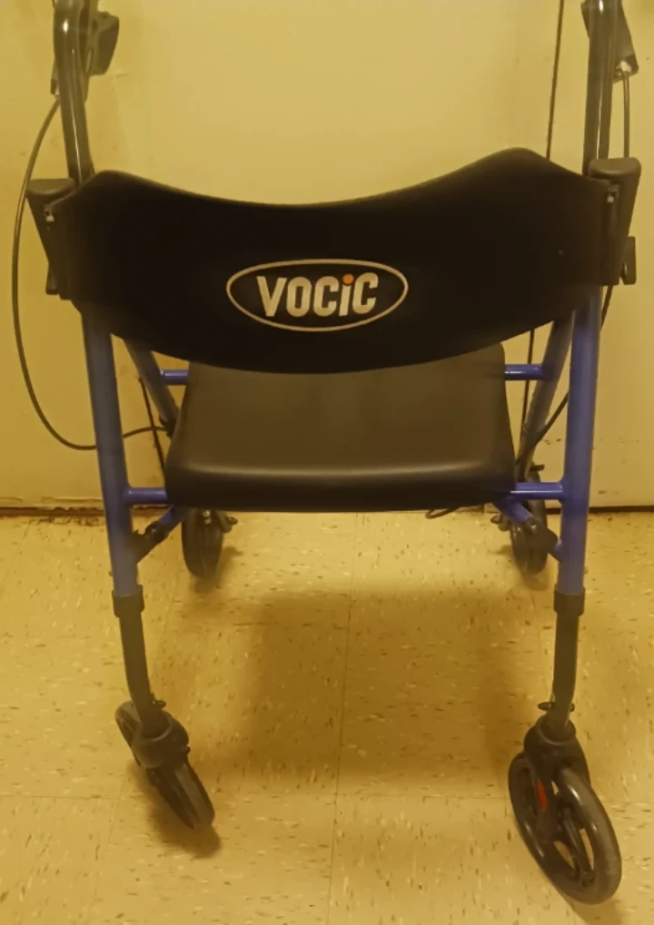 VOCIC 4-Wheel Walker with Seat and Brakes