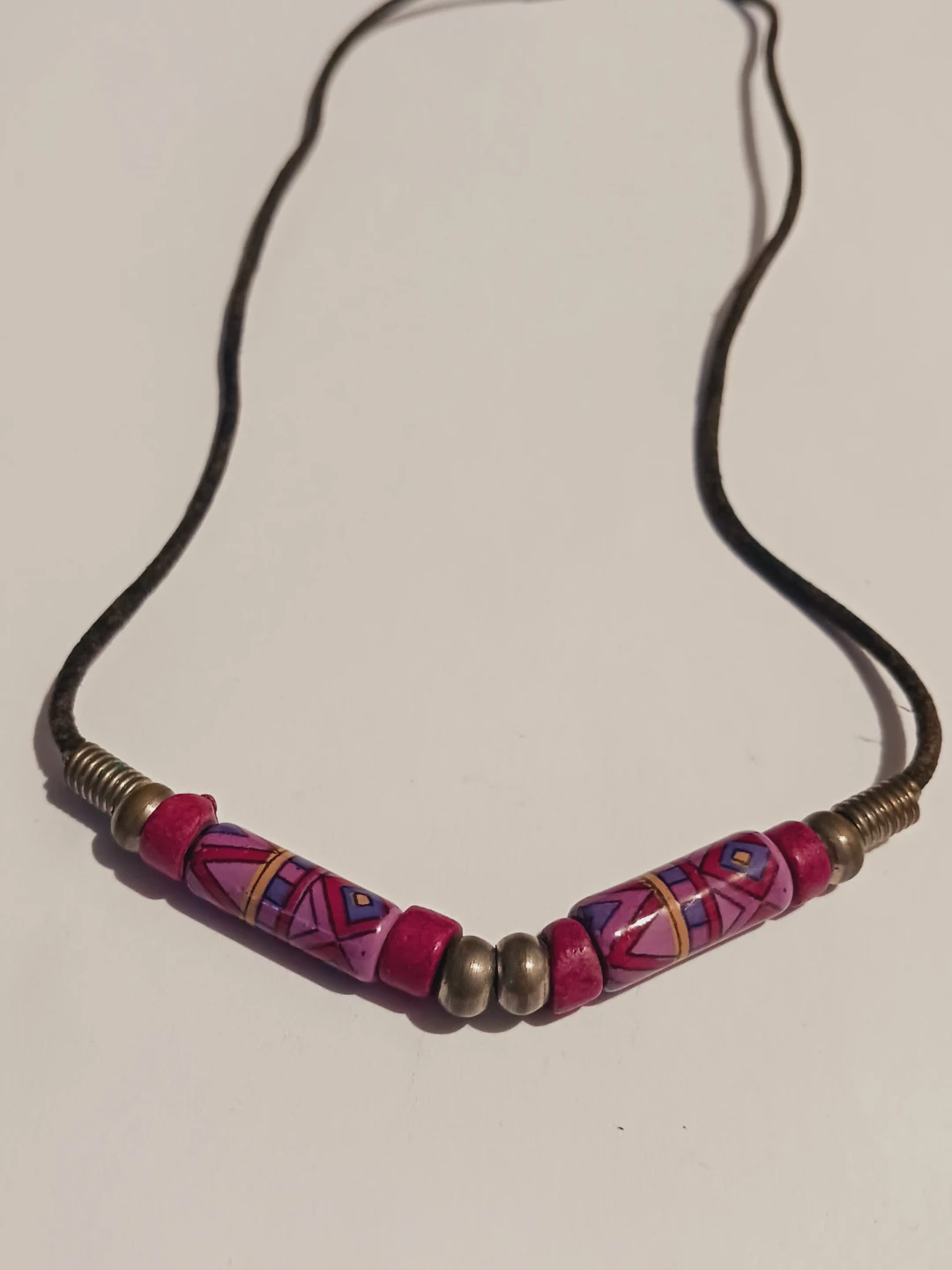Boho Style Cute Purple Beaded  Pendant Necklace