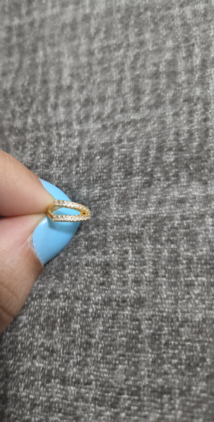 Gold-tone double band cuff with rhinestones - photo 4