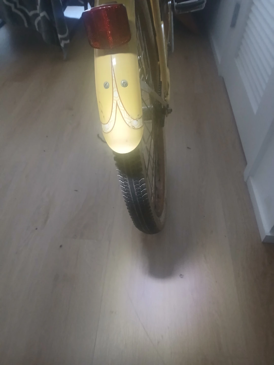Yellow Cruiser Bicycle with Front Basket and Rear Crate - photo 2