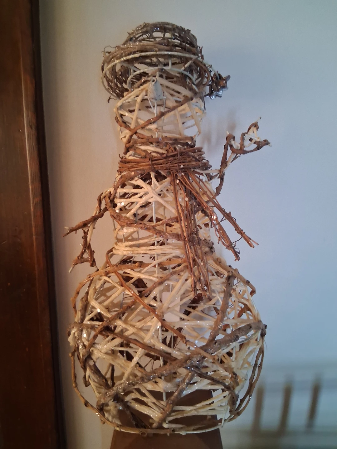 Rustic Twig Snowman Decoration