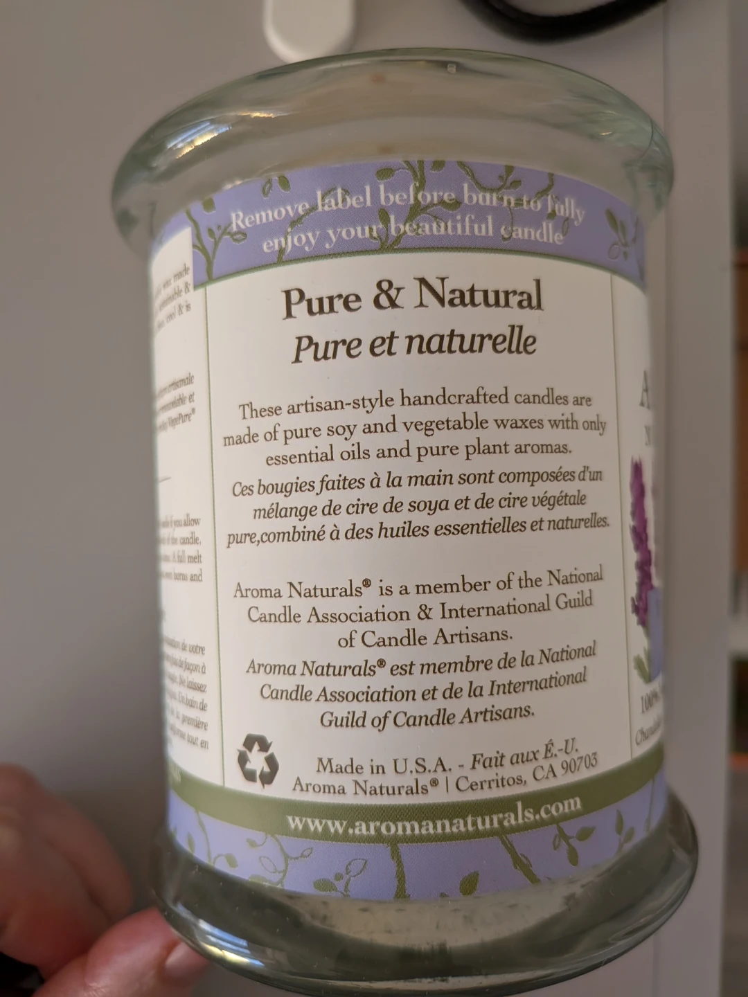 Aroma Naturals Soy Essential Oil candle - Tranquility Lavender - photo 2