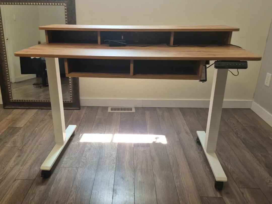 Adjustable Standing Desk with Shelves