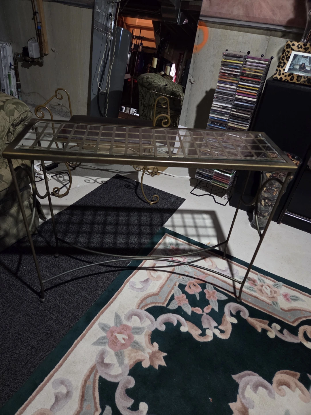Metal and Glass Console Table - photo 2